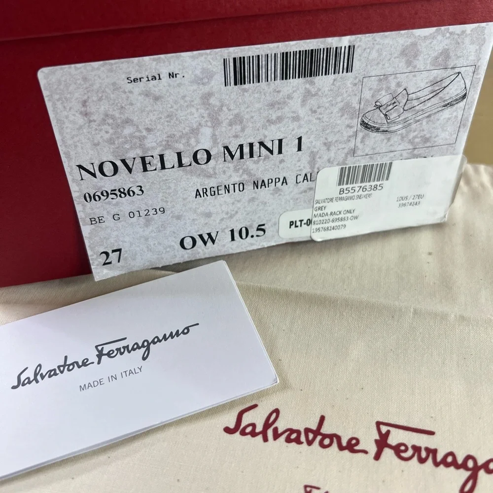 Salvatore Ferragamo Novello Leather Big Kids Sneakers